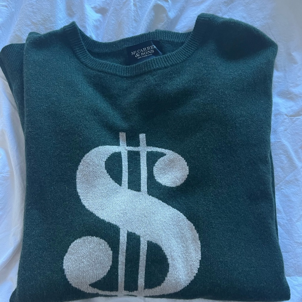 McCarren & Sons Money SignWomen's 100% Cashmere Sweater.